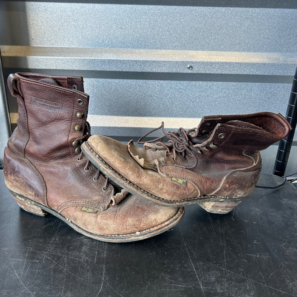 Ad-Tec Mens 1173 Brown Oil Tanned Leather Water Resistant Logger Boots Size 12 M
